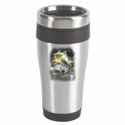 Walleye Wilderness - Fishing Jumping Fish 16oz Travel Tumbler