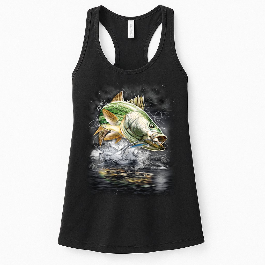 Walleye Wilderness - Fishing Jumping Fish Womens Tank Top