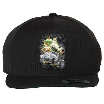 Walleye Wilderness - Fishing Jumping Fish Wool Snapback Cap