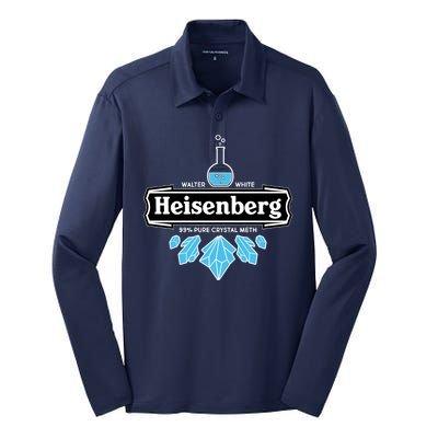 Walter White Heisenberg Beer Chemist Silk Touch Performance Long Sleeve Polo