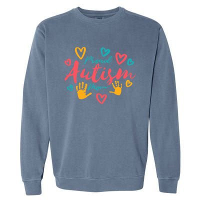 Wo Autism Mom Proud Autistic Pride Awareness Day Month Asperger Garment-Dyed Sweatshirt