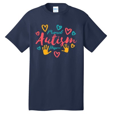 Wo Autism Mom Proud Autistic Pride Awareness Day Month Asperger Tall T-Shirt