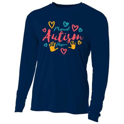 Wo Autism Mom Proud Autistic Pride Awareness Day Month Asperger Cooling Performance Long Sleeve Crew