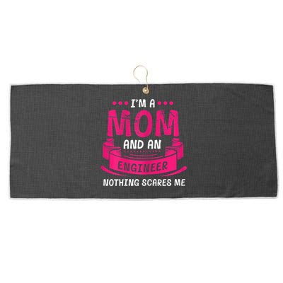 Womens A Mom And Engineer Nothing Scares Me Mechanical Funny Large Microfiber Waffle Golf Towel