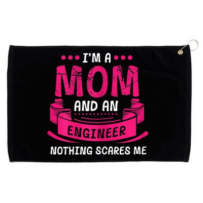 Womens A Mom And Engineer Nothing Scares Me Mechanical Funny Grommeted Golf Towel