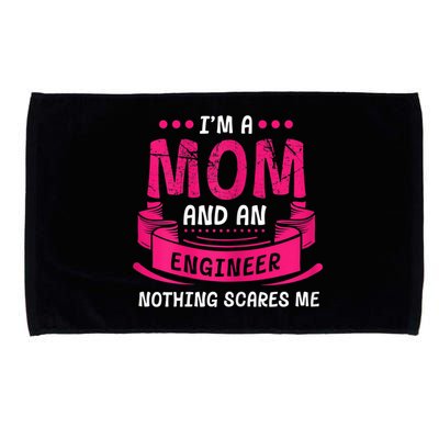 Womens A Mom And Engineer Nothing Scares Me Mechanical Funny Microfiber Hand Towel