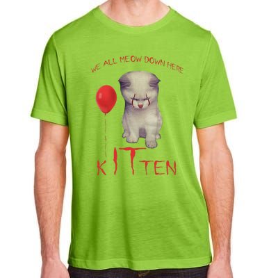 We All Meow Down Here Cat Kitten Clown Halloween Scary Cat Adult ChromaSoft Performance T-Shirt