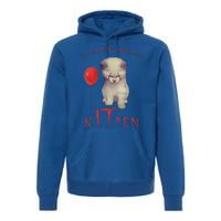 We All Meow Down Here Cat Kitten Clown Halloween Scary Cat Premium Hoodie