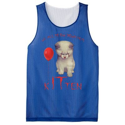 We All Meow Down Here Cat Kitten Clown Halloween Scary Cat Mesh Reversible Basketball Jersey Tank