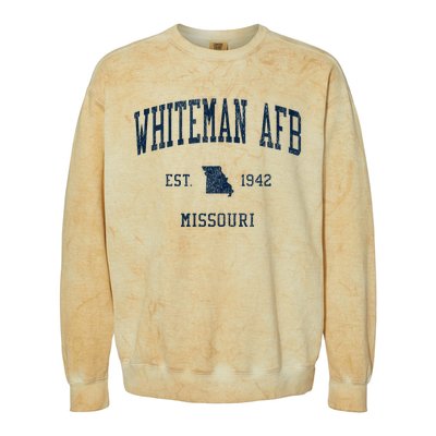 Whiteman Afb Mo Vintage Athletic Sports Colorblast Crewneck Sweatshirt