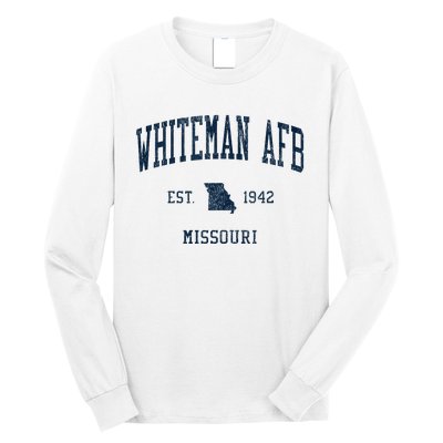 Whiteman Afb Mo Vintage Athletic Sports Long Sleeve Shirt