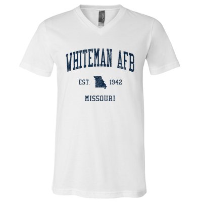 Whiteman Afb Mo Vintage Athletic Sports V-Neck T-Shirt