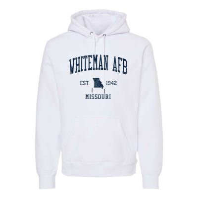 Whiteman Afb Mo Vintage Athletic Sports Premium Hoodie