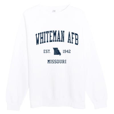 Whiteman Afb Mo Vintage Athletic Sports Premium Crewneck Sweatshirt