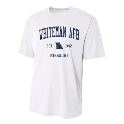 Whiteman Afb Mo Vintage Athletic Sports Performance Sprint T-Shirt