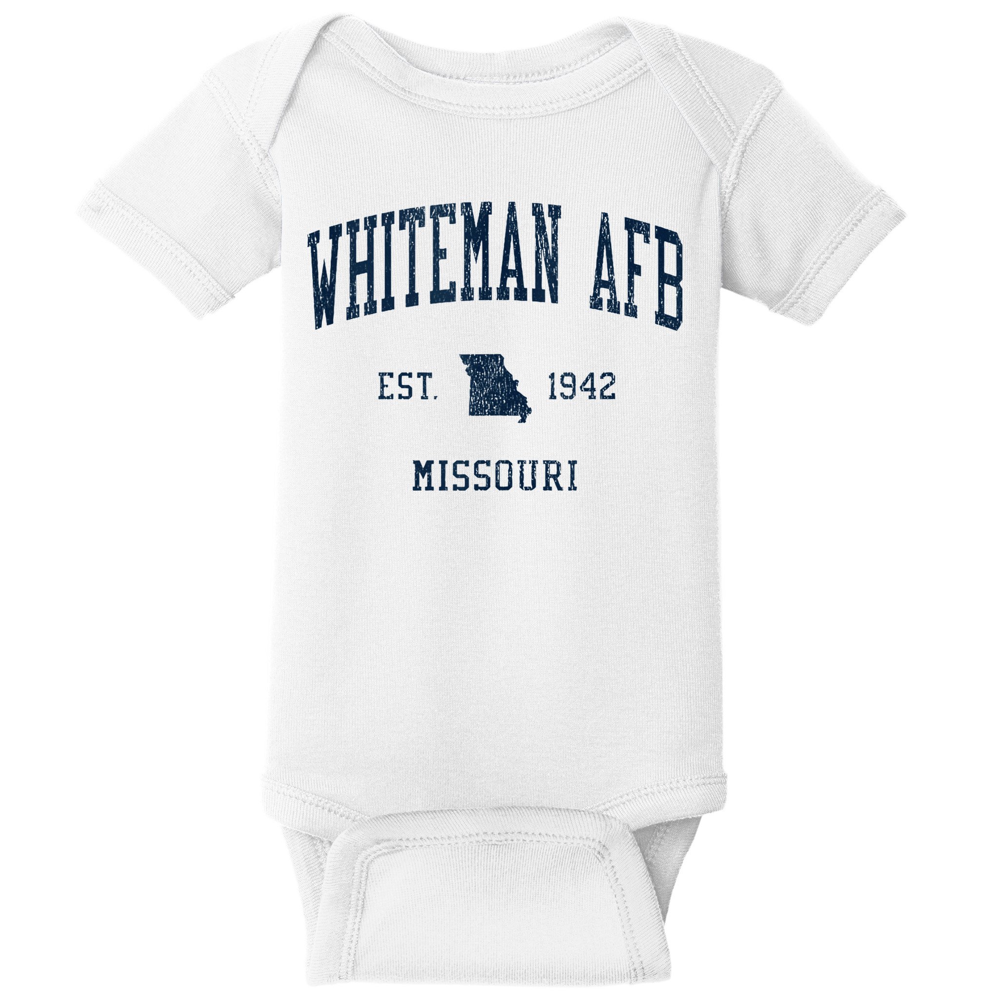 Whiteman Afb Mo Vintage Athletic Sports Baby Bodysuit