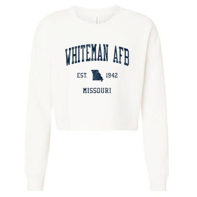 Whiteman Afb Mo Vintage Athletic Sports Cropped Pullover Crew