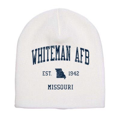 Whiteman Afb Mo Vintage Athletic Sports Short Acrylic Beanie