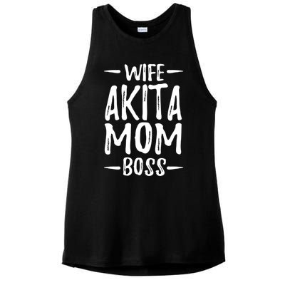 Wife Akita Mom Boss Funny Dog Mom Gift Idea Funny Gift Ladies PosiCharge Tri-Blend Wicking Tank