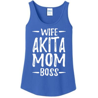 Wife Akita Mom Boss Funny Dog Mom Gift Idea Funny Gift Ladies Essential Tank