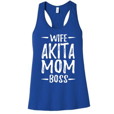 Wife Akita Mom Boss Funny Dog Mom Gift Idea Funny Gift Women's Racerback Tank