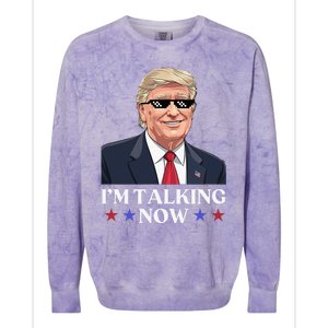 Wait A Minute Im Talking Trump Debate 2024 Sound Familiar Colorblast Crewneck Sweatshirt