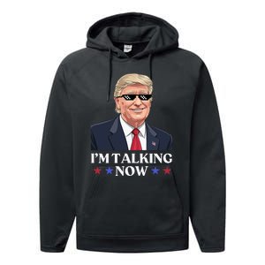 Wait A Minute Im Talking Trump Debate 2024 Sound Familiar Performance Fleece Hoodie