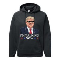 Wait A Minute Im Talking Trump Debate 2024 Sound Familiar Performance Fleece Hoodie