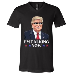 Wait A Minute Im Talking Trump Debate 2024 Sound Familiar V-Neck T-Shirt