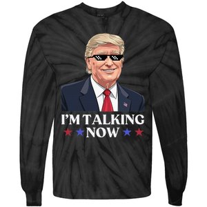 Wait A Minute Im Talking Trump Debate 2024 Sound Familiar Tie-Dye Long Sleeve Shirt