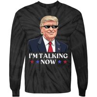 Wait A Minute Im Talking Trump Debate 2024 Sound Familiar Tie-Dye Long Sleeve Shirt