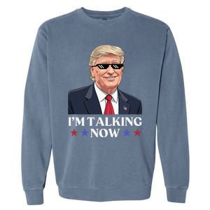 Wait A Minute Im Talking Trump Debate 2024 Sound Familiar Garment-Dyed Sweatshirt