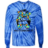 Wo Autism Mom Life Sunglass Hair Bun For Mom Mother Gift Tie-Dye Long Sleeve Shirt