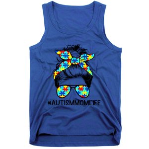 Wo Autism Mom Life Sunglass Hair Bun For Mom Mother Gift Tank Top