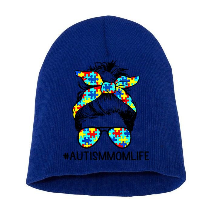 Wo Autism Mom Life Sunglass Hair Bun For Mom Mother Gift Short Acrylic Beanie