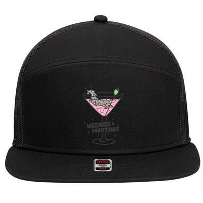 Weenies And Martini Weenie Dog Lover 7 Panel Mesh Trucker Snapback Hat