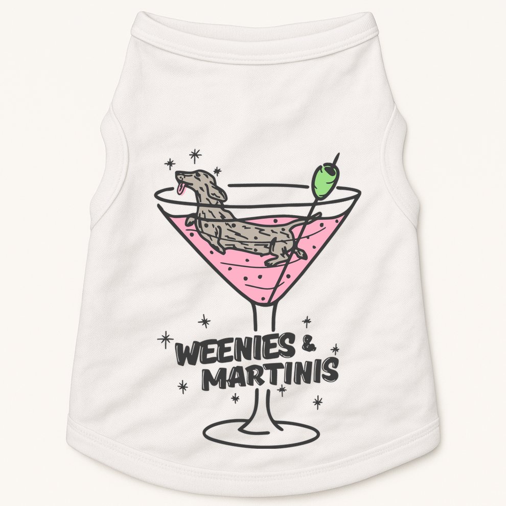 Weenies And Martini Weenie Dog Lover Doggie Tank