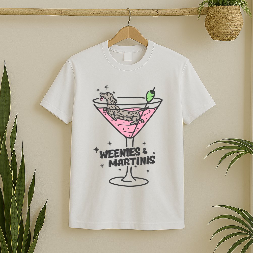 Weenies And Martini Weenie Dog Lover T-Shirt