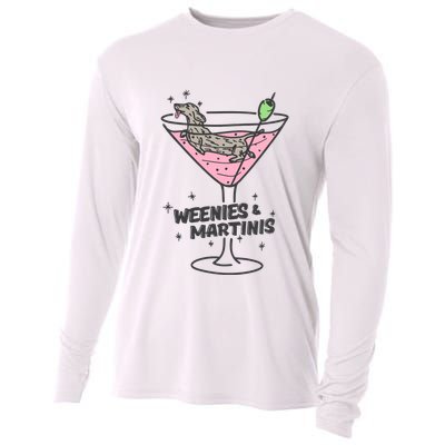 Weenies And Martini Weenie Dog Lover Cooling Performance Long Sleeve Crew