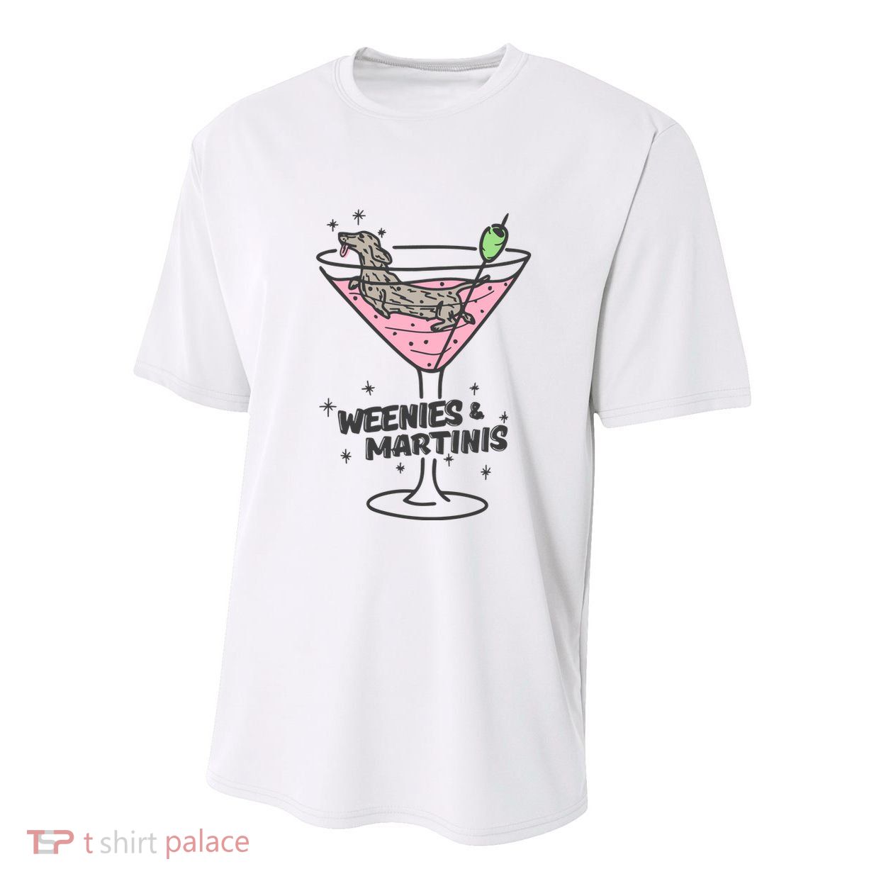 Weenies And Martini Weenie Dog Lover Youth Performance Sprint T-Shirt