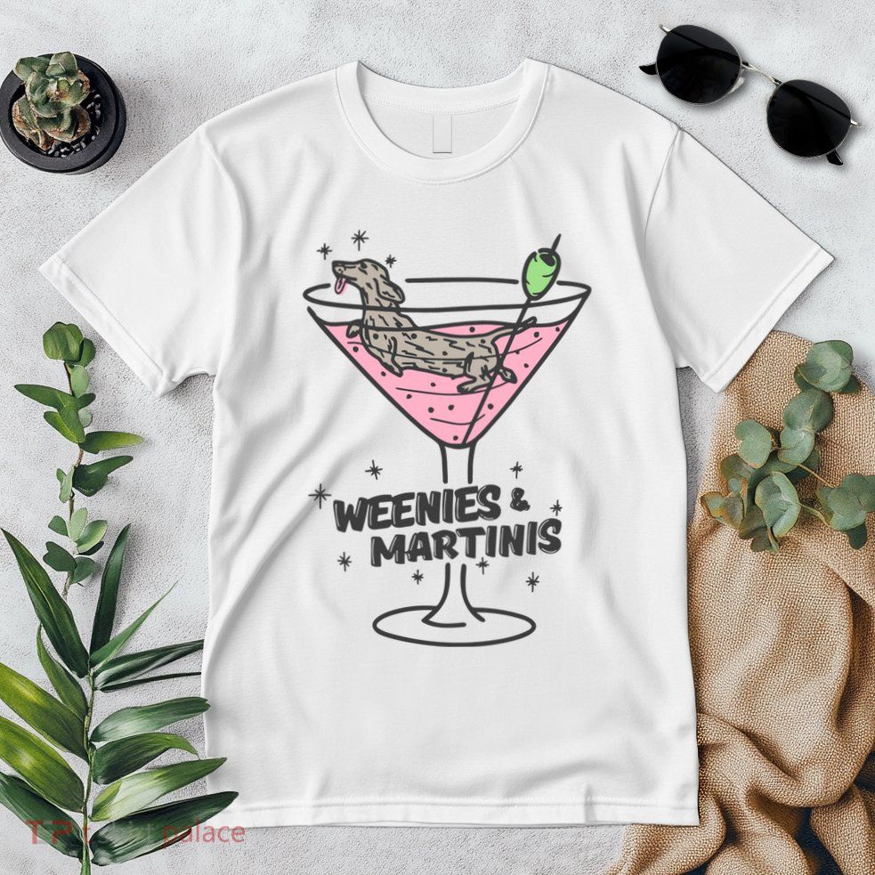 Weenies And Martini Weenie Dog Lover Premium T-Shirt