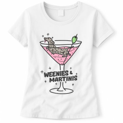 Weenies And Martini Weenie Dog Lover Womens T-Shirt