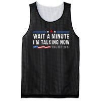 Wait A Minute IM Talking Now Funny Trump Harris Debate 2024 Mesh Reversible Basketball Jersey Tank