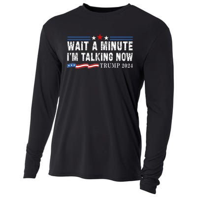 Wait A Minute IM Talking Now Funny Trump Harris Debate 2024 Cooling Performance Long Sleeve Crew