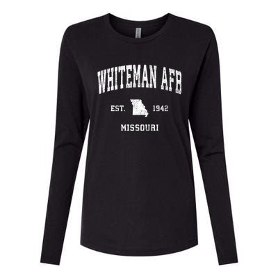 Whiteman Afb Missouri Mo Vintage Athletic Sports Womens Cotton Relaxed Long Sleeve T-Shirt