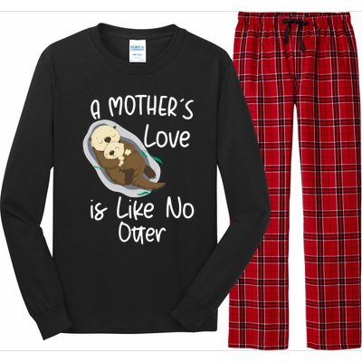 Wo A Mothers Love Is Like No Otter Funny Mothers Day Funny Gift Long Sleeve Pajama Set