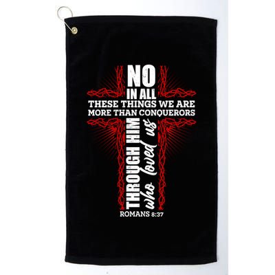 We Are More Than Conquerors Romans 8:37 Golf Towel