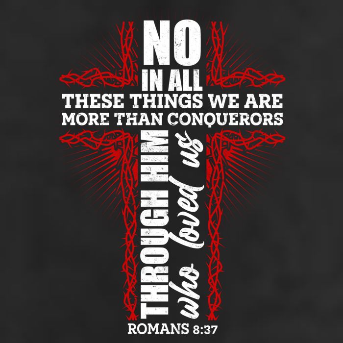 We Are More Than Conquerors Romans 8:37 Golf Towel