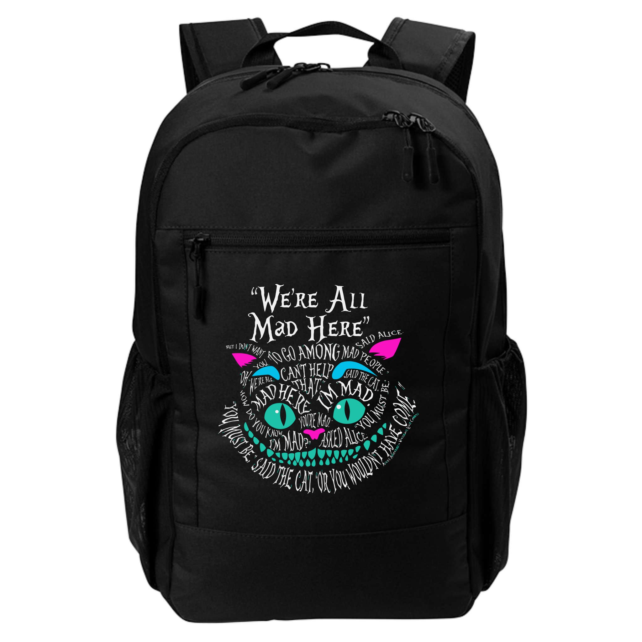 We_re All Mad Here Wonderland Cheshire Cat Love Cats Backpack