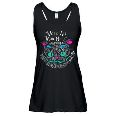 We_re All Mad Here Wonderland Cheshire Cat Love Cats Ladies Essential Flowy Tank